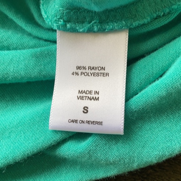 NY & Co Teal Hidden Knot Draped Wrap Top Dance Workout Knit Cutout Shoulders - Picture 9 of 11